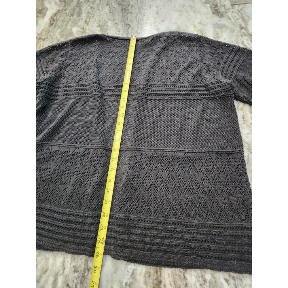 Woman's Sweater Cardigan 1X Black 3/4 Sleeve Plus size - Picture 6 of 6